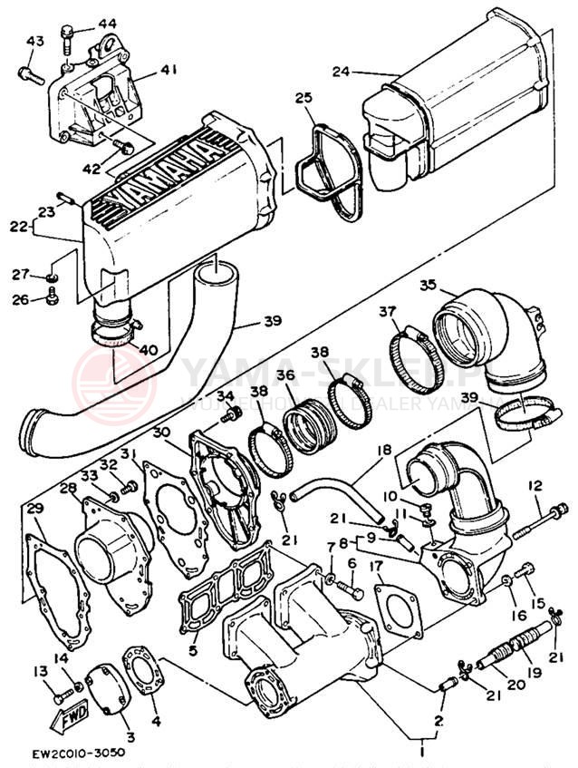 Schemat "wydech" do Yamaha SUPER JET SJ650R
