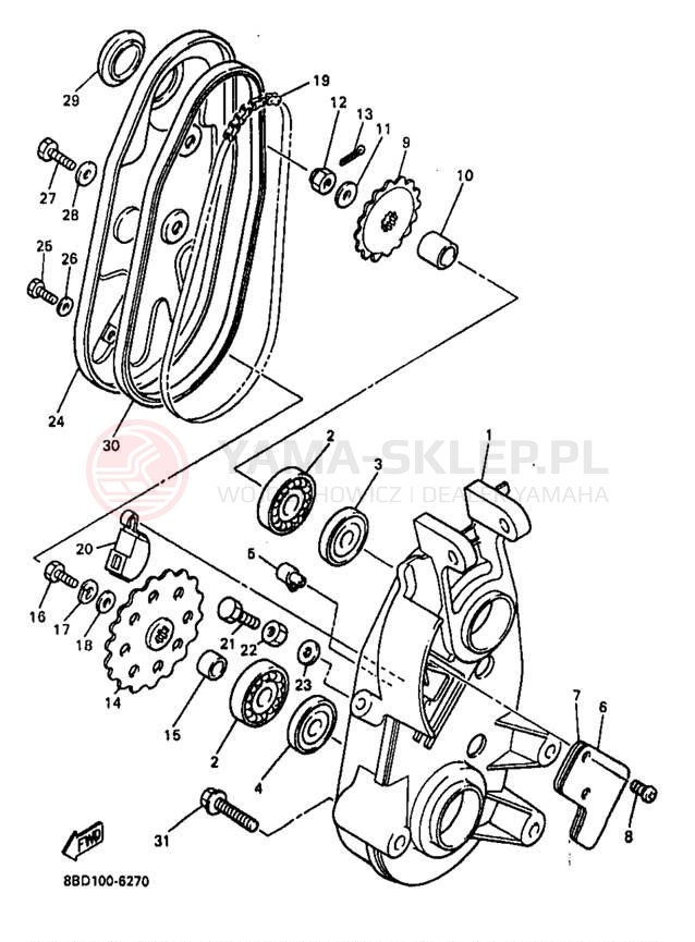 Schemat "Układ napędowy" do Yamaha BRAVO LT BR250TB