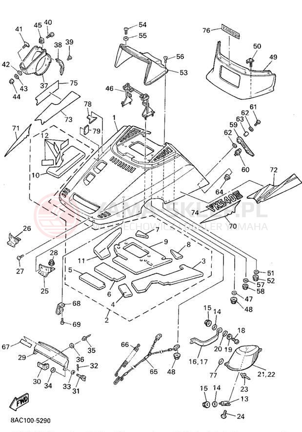 Schemat "Osłony" do Yamaha VK540 II VK540EV