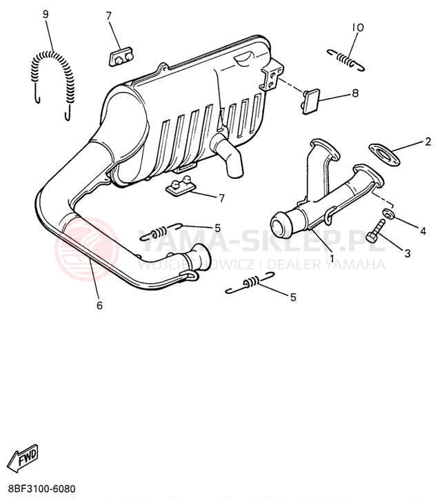 Schemat "Wydech końcowy" do Yamaha PHAZER II PZ480W