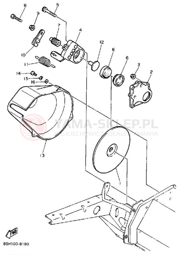 Schemat "hamulec" do Yamaha SNOSCOOT (ELEC START) SV80EM