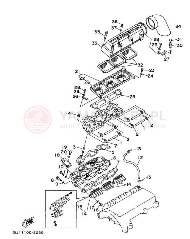 Schemat "Wtrysk paliwa" do Yamaha WAVE VENTURE 1100 WVT1100V