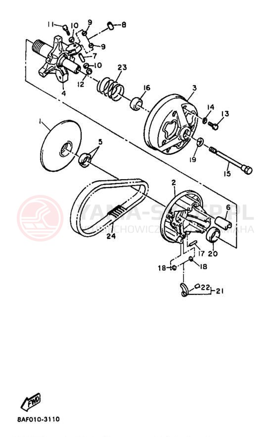 Schemat "PRIMARY SHEAVE" do Yamaha BRAVO LT BR250TB