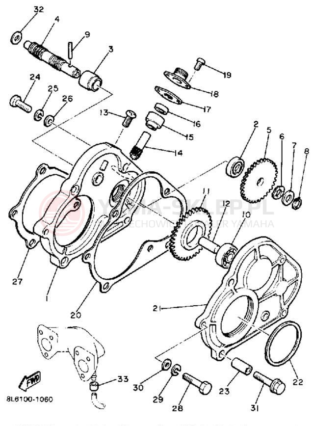 Schemat "PUMP DRIVE - GEAR" do Yamaha EXCEL III EC340L