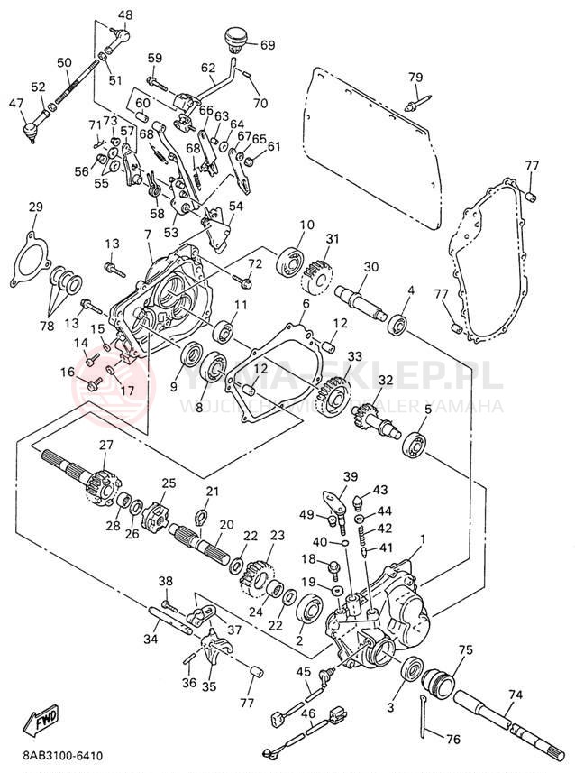 Schemat "REVERSE GEAR KIT" do Yamaha VMAX 600 VX600W