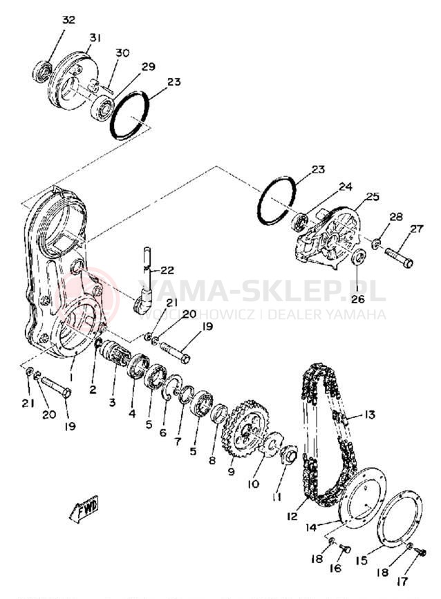 Schemat "Układ napędowy" do Yamaha GS340A