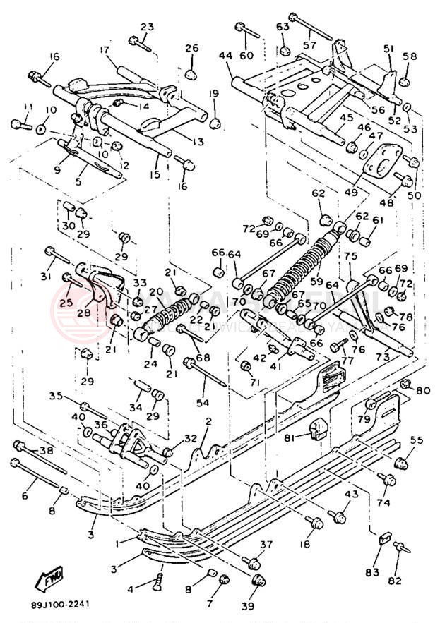 Schemat "Zawieszenie gąsiennicy" do Yamaha EXCITER II SX EX570SXT