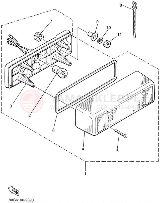 Schemat "lampa tył" do Yamaha VK540 III VK540EG