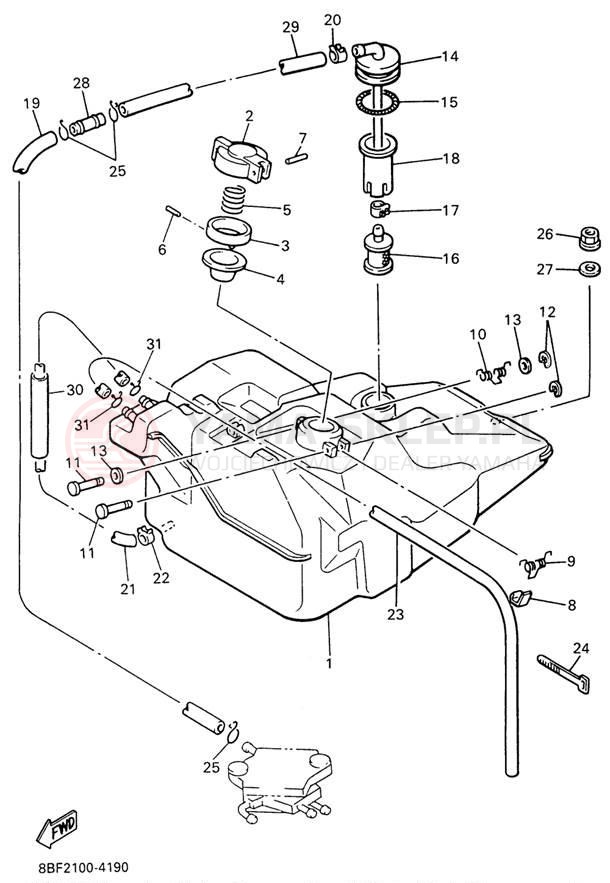 Schemat "zbiornik paliwa" do Yamaha VENTURE TR VT480TRW