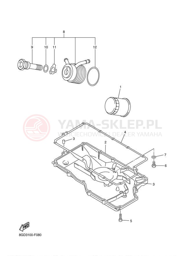 Schemat "Filtr oleju" do Yamaha APEX XTX RX10PXTAL/RX10PXTAR