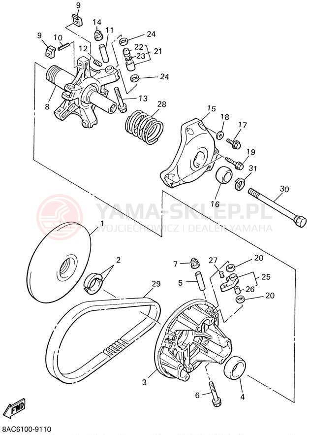 Schemat "PRIMARY SHEAVE" do Yamaha VK540 III VK540ED