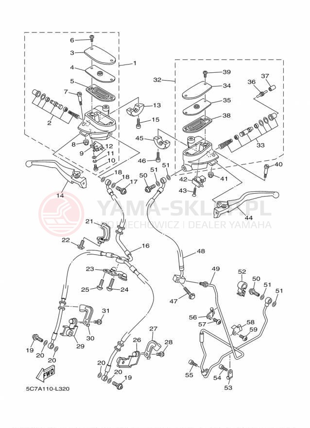 Schemat "Pompa hamulcowa przednia" do Yamaha RAIDER XV19CFCGY/XV19CFGY