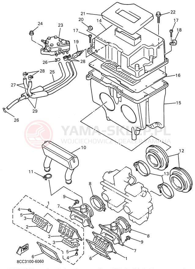 Schemat "Wtrysk paliwa" do Yamaha VMAX 600 MOUNTAIN MAX VX600STW