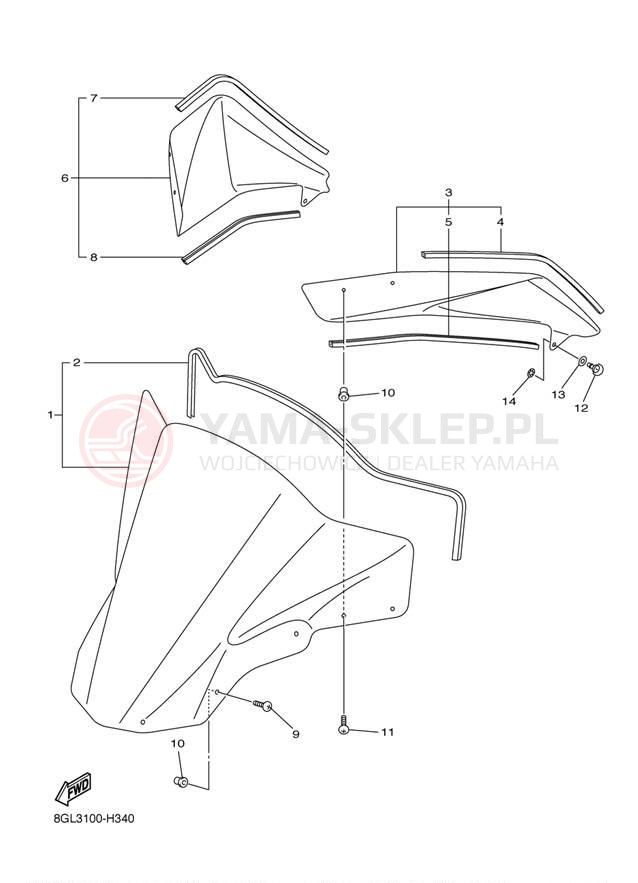 Schemat "Szyba" do Yamaha FX NYTRO FX10AW