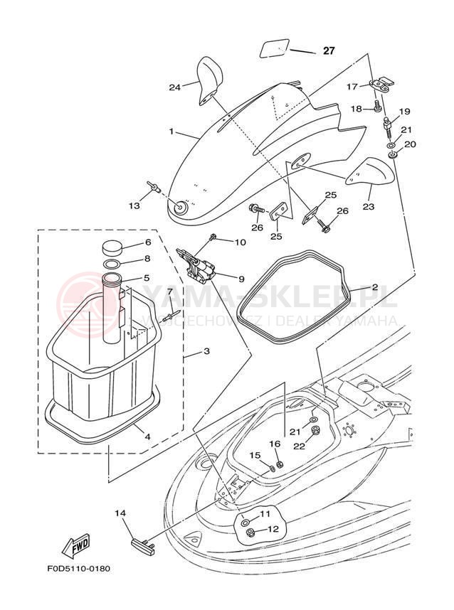 Schemat "ENGINE HATCH" do Yamaha XL1200 LTD XA1200Y
