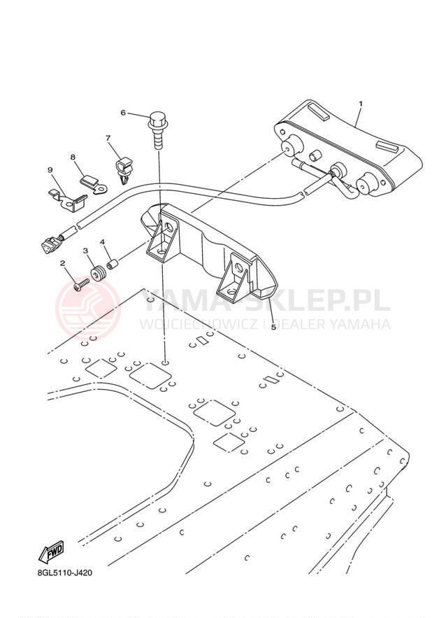 Schemat "lampa tył" do Yamaha FX NYTRO RTX SE FX10RTRSZL