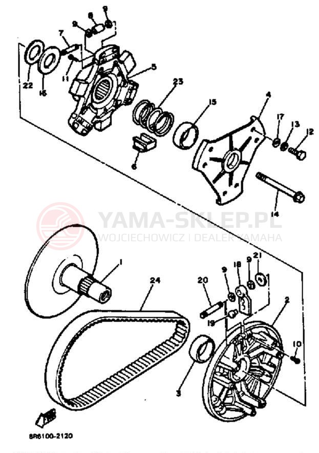 Schemat "PRIMARY SHEAVE" do Yamaha SR540F