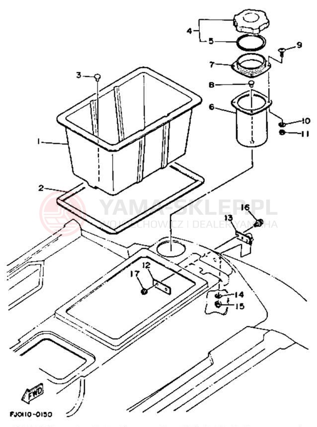 Schemat "HULL & DECK" do Yamaha WAVE RUNNER III WRA650R