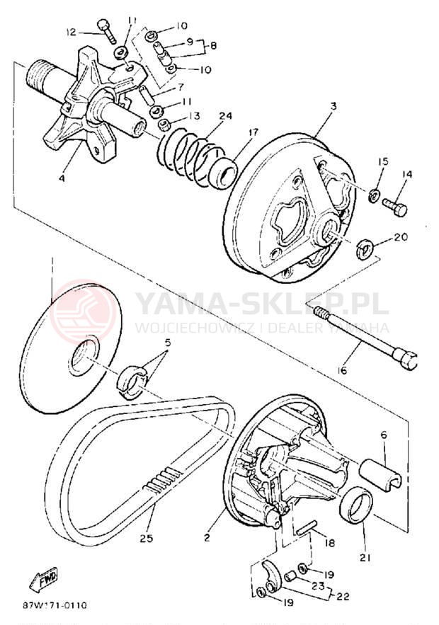 Schemat "PRIMARY SHEAVE" do Yamaha VK540 VK540EP