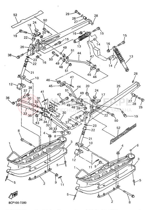 Schemat "płozy" do Yamaha MOUNTAIN MAX 700 MM700A/MM600A