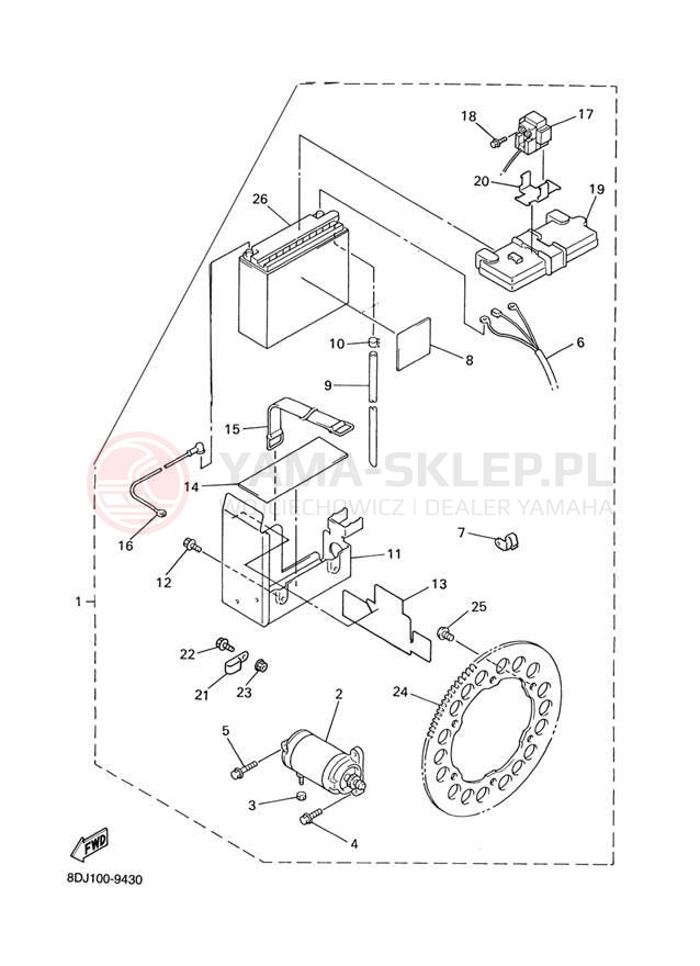 Schemat "układ elektryczny" do Yamaha PHAZER MOUNTAIN LITE PZ500MLF