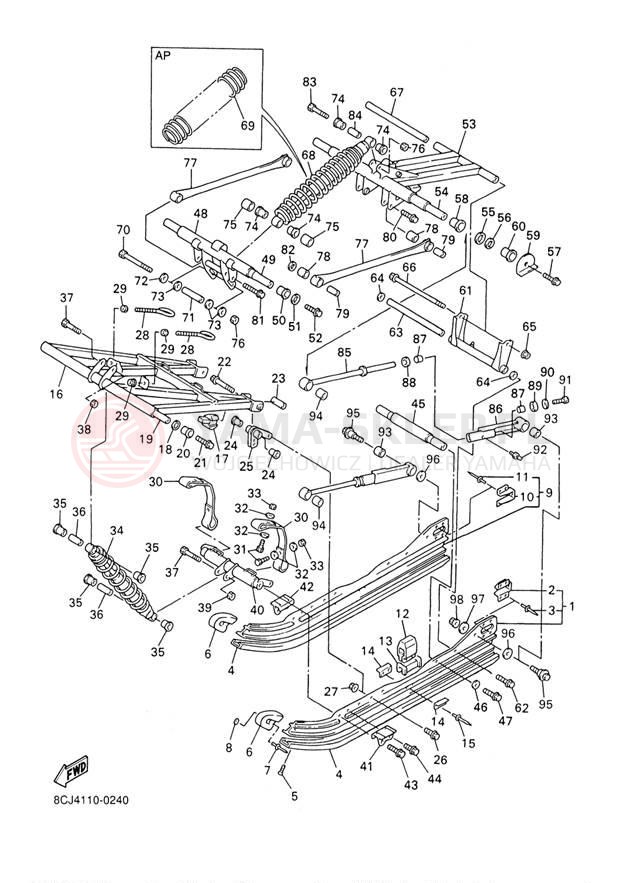Schemat "Zawieszenie gąsiennicy" do Yamaha VMAX 500 VX500D