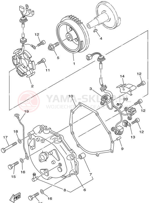 Schemat "prądnica" do Yamaha WAVE RUNNER SUV1200 SV1200X