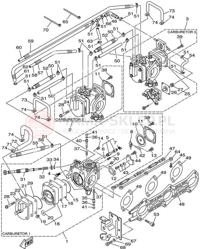 Schemat "Gaźnik" do Yamaha XLT1200 XA1200AZ