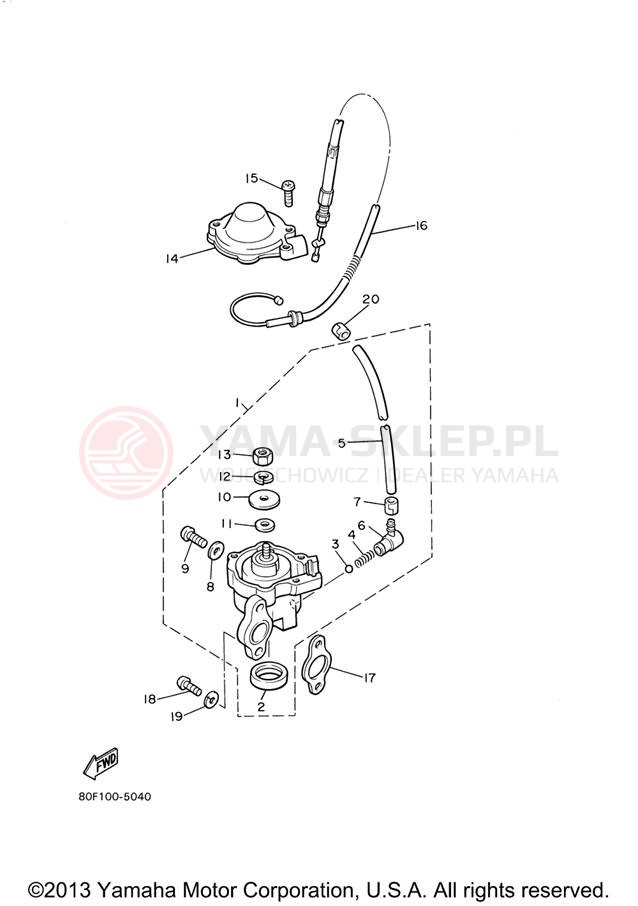 Schemat "Pompa olejowa" do Yamaha BR250TX