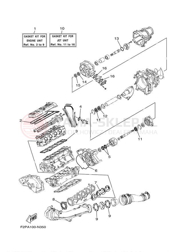 Schemat "Zestaw naprawczy" do Yamaha WAVERUNNER VX SPORT VX1100CN