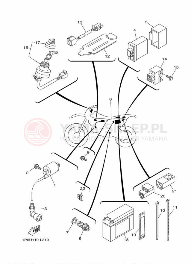 Schemat "układ elektryczny" do Yamaha TTR50E TTR50EF