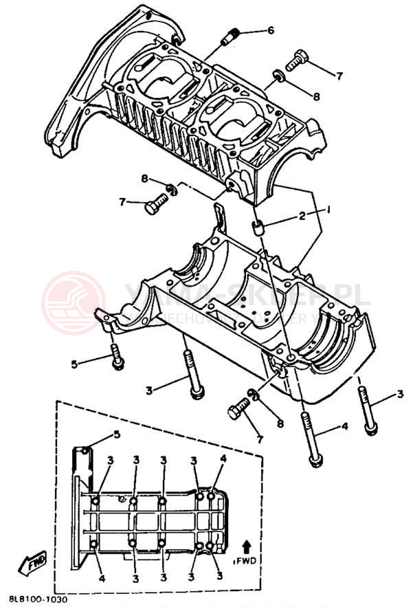 Schemat "Obudowa silnika" do Yamaha XL-V XL540P