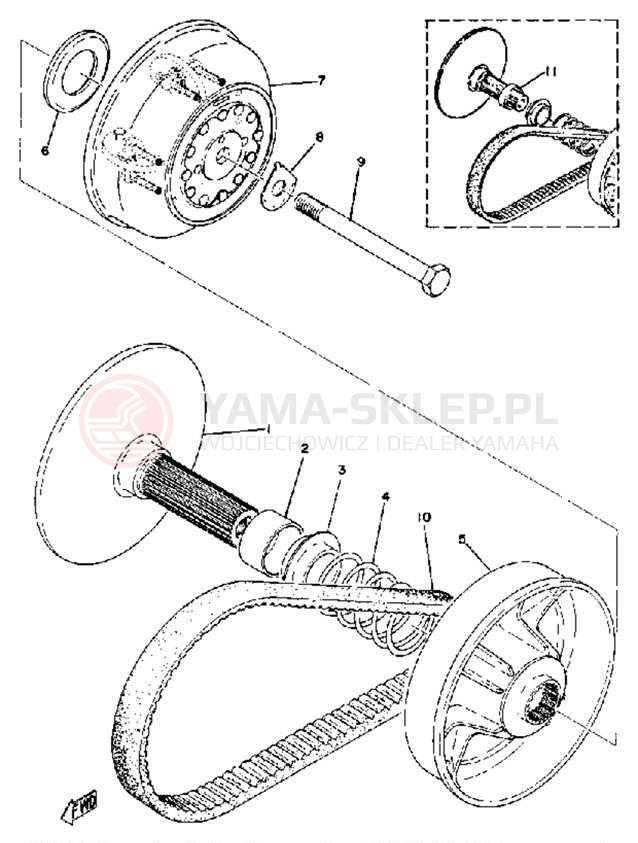 Schemat "PRIMARY SHEAVE" do Yamaha GPX338F/GPX433F