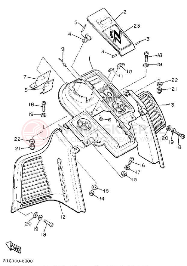 Schemat "INSTRUMENT PANEL" do Yamaha SRV SR540L