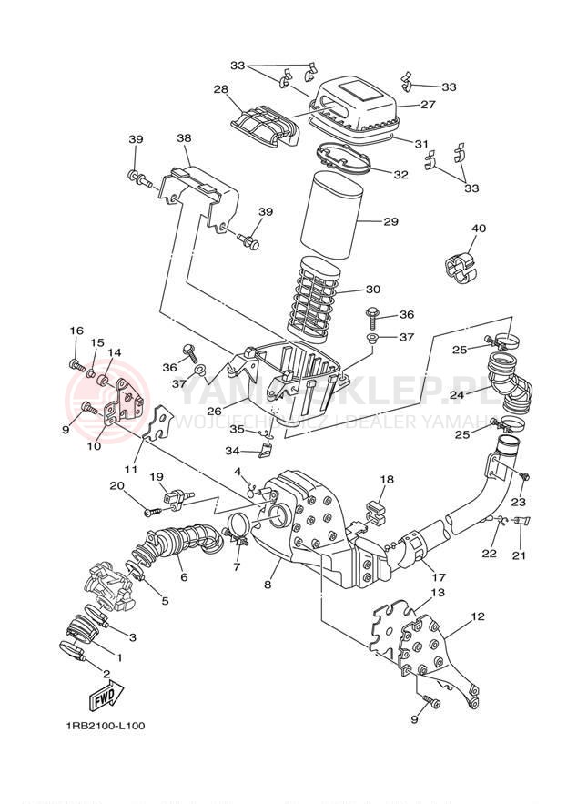 Schemat "Wtrysk paliwa" do Yamaha RHINO 700 YXR7FBGR/YXR7FBL