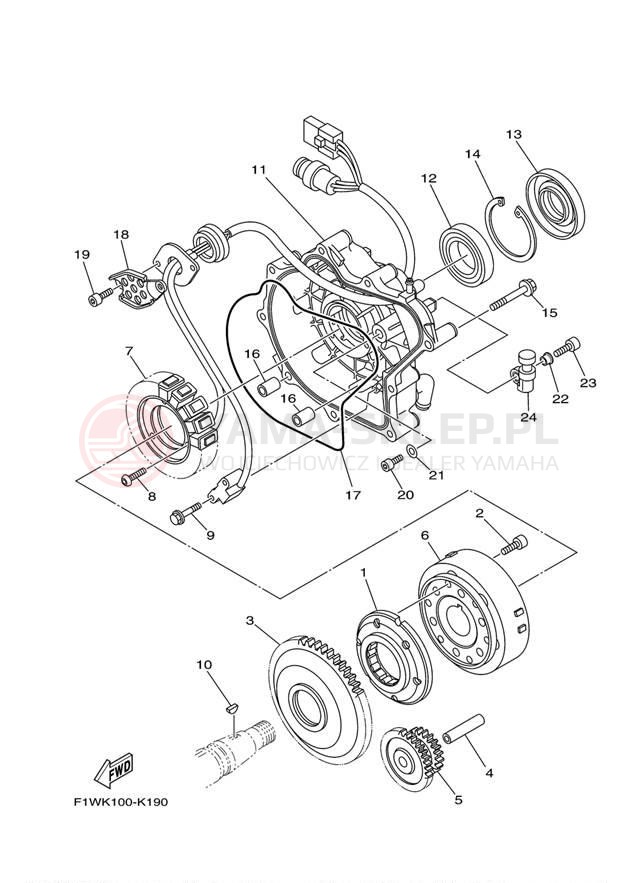 Schemat "prądnica" do Yamaha WAVERUNNER FX HO FB1800M