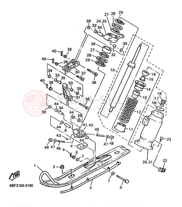 Schemat "płozy" do Yamaha PHAZER SS ELECTRIC PZ480EA