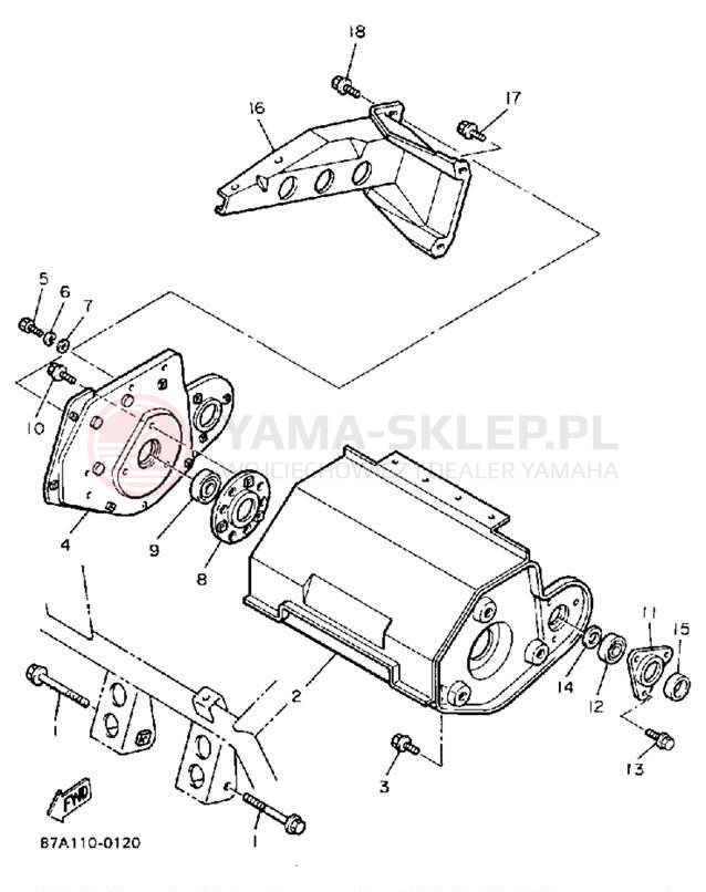 Schemat "Mocowanie silnika" do Yamaha SNOSPORT SV125R