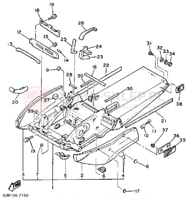 Schemat "rama" do Yamaha BRAVO T (LONG TRACK) BR250TL