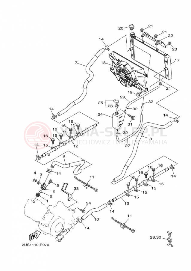 Schemat "Układ chlodzenia" do Yamaha VIKING VI EPS SE YXC700PSFS