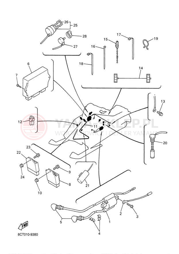 Schemat "układ elektryczny" do Yamaha SX500R SX500F