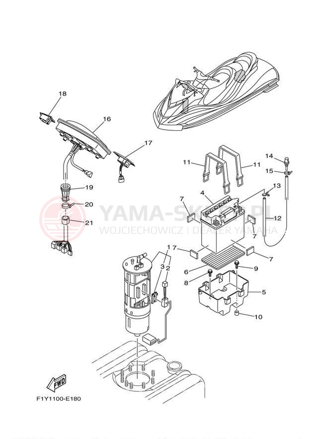 Schemat "układ elektryczny" do Yamaha FX1000AF