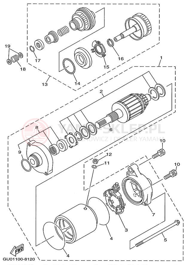 Schemat "rozrusznik" do Yamaha WAVE RUNNER GP800W GP800W