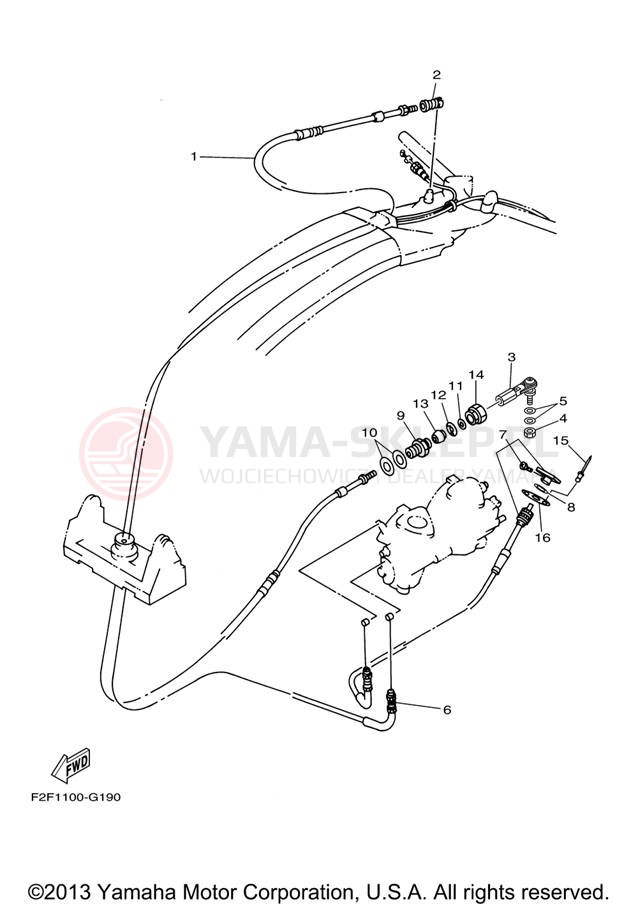 Schemat "Układ chlodzenia" do Yamaha WAVERUNNER SUPER JET SJ700BJ