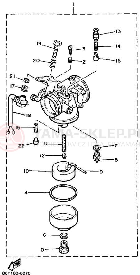 Schemat "Gaźnik" do Yamaha ENTICER 340 ET340K