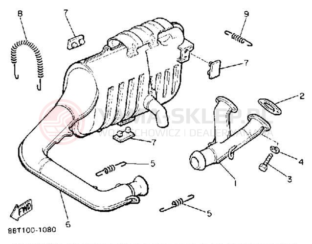 Schemat "Wydech końcowy" do Yamaha VENTURE GT VT480GTS