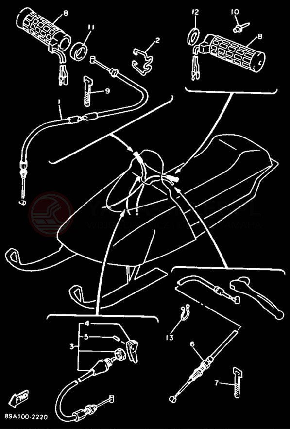 Schemat "Układ chlodzenia" do Yamaha VMAX-4 VX750S