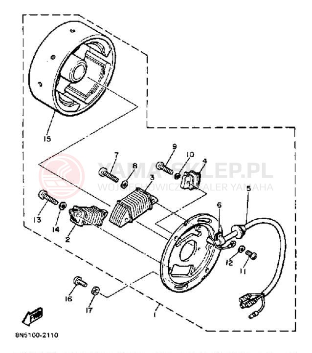 Schemat "Moduł zapłonowy - cewka" do Yamaha SS440 SS440H