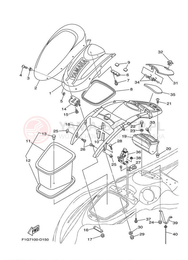 Schemat "ENGINE HATCH" do Yamaha WaveRunner GP1300R GP1300D