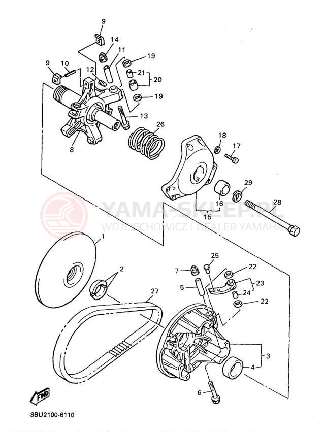 Schemat "PRIMARY SHEAVE" do Yamaha MOUNTAIN MAX 800 MM800A